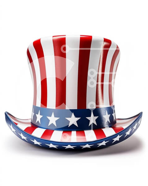 Intra Συλλεκτικό Ξύλινο Παζλ Plywood  4mm - Patriotic Top Hat με αστέρια και ρίγες Σε Ξύλινο Κουτί - Διαστάσεις Puzzle: 10x10 cm – 25 κομμάτια