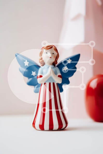 Intra Συλλεκτικό Ξύλινο Παζλ Plywood  4mm - Πατριωτικό ειδώλιο αγγέλου και μήλο Σε Ξύλινο Κουτί - Διαστάσεις: 10x10 cm – 25 κομμάτια