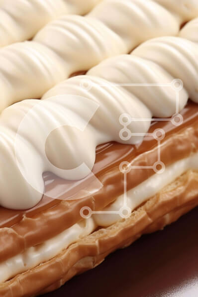 Σετ των 2 Intra Συλλεκτικό Ξύλινο Παζλ Plywood  4mm - Κοντινό πλάνο νόστιμο ζαχαροπλαστείο με λευκό γλάσο και κάλυμμα καραμέλας Σε Ξύλινο Κουτί - Διαστάσεις: 10x10 cm – 25 κομμάτια