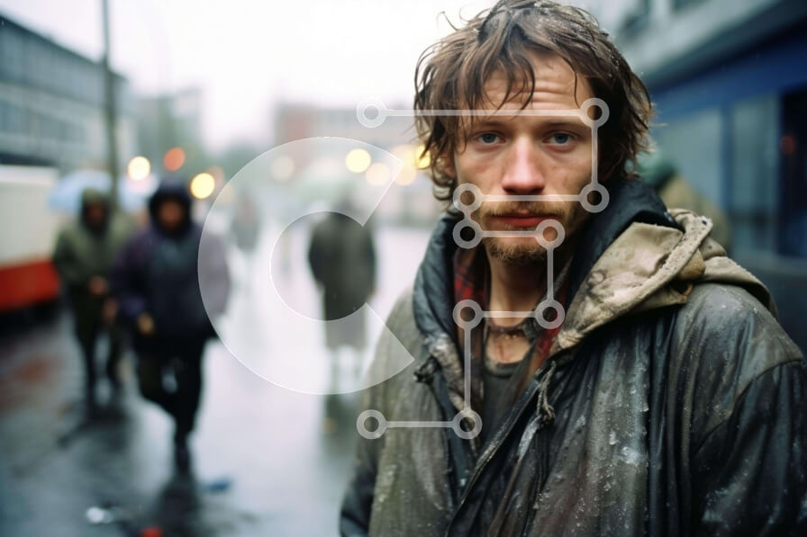 Intra Συλλεκτικό Ξύλινο Παζλ Plywood  4mm - Άνδρας στην αστική οδό με πεζούς Σε Ξύλινο Κουτί - Διαστάσεις Puzzle: 10x10 cm – 25 κομμάτια