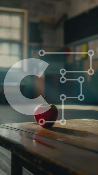 Intra Συλλεκτικό Ξύλινο Παζλ Plywood  4mm - Συμβολικό μήλο σε ξύλινο τραπέζι Σε Ξύλινο Κουτί - Διαστάσεις Puzzle: 10x10 cm – 25 κομμάτια