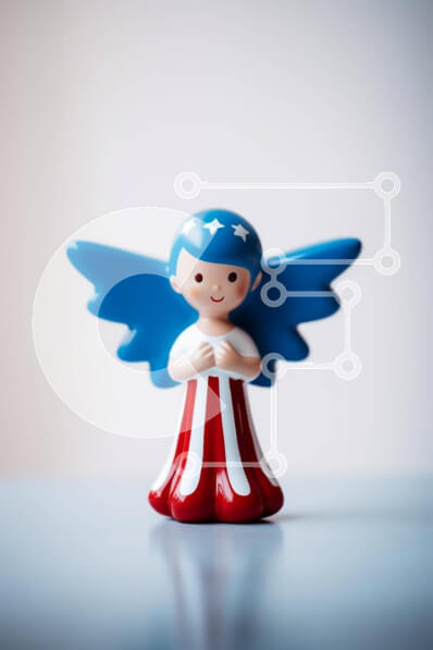 Intra Συλλεκτικό Ξύλινο Παζλ Plywood  4mm - Ειδώλιο αγγέλου με πατριωτικά φτερά Σε Ξύλινο Κουτί - Διαστάσεις: 10x10 cm – 25 κομμάτια