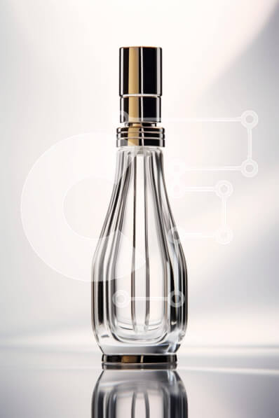 Intra Συλλεκτικό Ξύλινο Παζλ Plywood  4mm - Άδειο διαυγές μπουκάλι αρώματος σε ανακλαστική επιφάνεια Σε Ξύλινο Κουτί - Διαστάσεις Puzzle: 10x10 cm – 25 κομμάτια