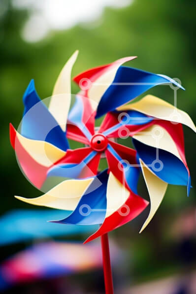 Intra Συλλεκτικό Ξύλινο Παζλ Plywood  4mm - Πολύχρωμο pinwheel στην ομπρέλα Σε Ξύλινο Κουτί - Διαστάσεις Puzzle: 10x10 cm – 25 κομμάτια