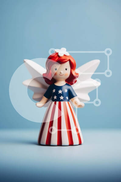 Intra Συλλεκτικό Ξύλινο Παζλ Plywood  4mm - Πατριωτικό ειδώλιο αγγέλου Σε Ξύλινο Κουτί - Διαστάσεις Puzzle: 10x10 cm – 25 κομμάτια