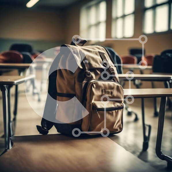 Intra Συλλεκτικό Ξύλινο Παζλ Plywood  4mm - Σακίδιο πλάτης στο γραφείο στην τάξη Σε Ξύλινο Κουτί - Διαστάσεις Puzzle: 10x10 cm – 25 κομμάτια