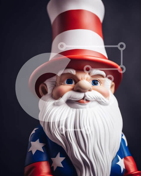 Intra Συλλεκτικό Ξύλινο Παζλ Plywood  4mm - Άγαλμα Άγιου Βασίλη με καπέλο αμερικανικής σημαίας Σε Ξύλινο Κουτί - Διαστάσεις: 10x10 cm – 25 κομμάτια