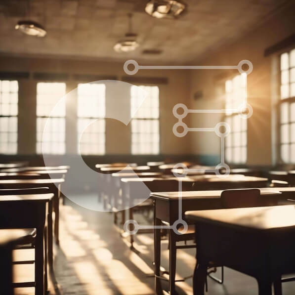 Intra Συλλεκτικό Ξύλινο Παζλ Plywood  4mm - Άδεια τάξη με ξύλινα θρανία και καρέκλες Σε Ξύλινο Κουτί - Διαστάσεις Puzzle: 10x10 cm – 25 κομμάτια