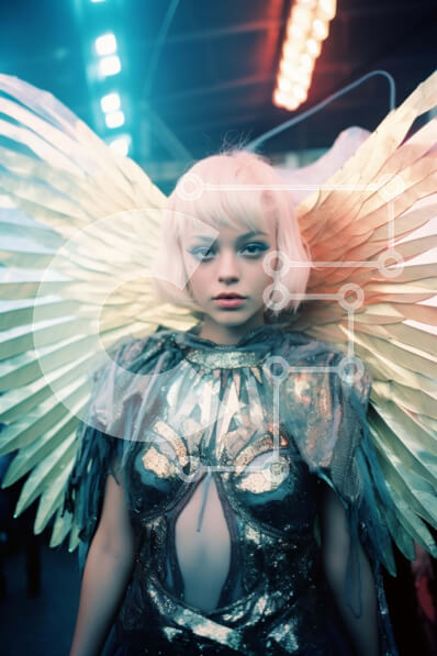 Intra Συλλεκτικό Ξύλινο Παζλ Plywood  4mm - Μαγευτική γυναίκα με ξανθά μαλλιά και χρυσά φτερά Σε Ξύλινο Κουτί - Διαστάσεις Puzzle: 10x10 cm – 25 κομμάτια