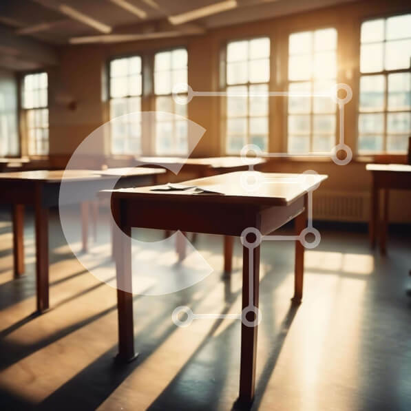 Intra Συλλεκτικό Ξύλινο Παζλ Plywood  4mm - Άδεια τάξη με θρανία και καρέκλες Σε Ξύλινο Κουτί - Διαστάσεις Puzzle: 10x10 cm – 25 κομμάτια