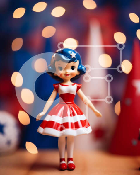 Intra Συλλεκτικό Ξύλινο Παζλ Plywood  4mm - Παιχνίδι κούκλα σε πολύχρωμες διακοσμήσεις Σε Ξύλινο Κουτί - Διαστάσεις: 10x10 cm – 25 κομμάτια