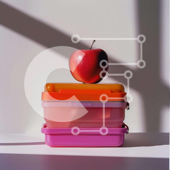 Intra Συλλεκτικό Ξύλινο Παζλ Plywood  4mm - Πολύχρωμα δοχεία στοίβα με Apple Σε Ξύλινο Κουτί - Διαστάσεις: 10x10 cm – 25 κομμάτια