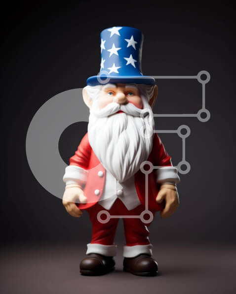 Intra Συλλεκτικό Ξύλινο Παζλ Plywood  4mm - Φιγούρα παιχνιδιών American Patriot σε κόκκινο, λευκό και μπλε ντύσιμο Σε Ξύλινο Κουτί - Διαστάσεις: 10x10 cm – 25 κομμάτια