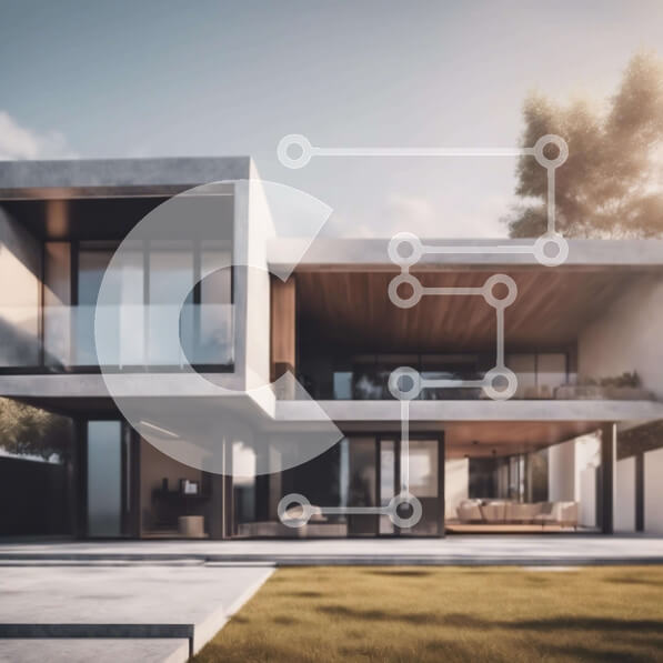 Intra Συλλεκτικό Ξύλινο Παζλ Plywood  4mm - Μοντέρνο σύγχρονο σπίτι σε ανοιχτό πεδίο Σε Ξύλινο Κουτί - Διαστάσεις Puzzle: 10x10 cm – 25 κομμάτια