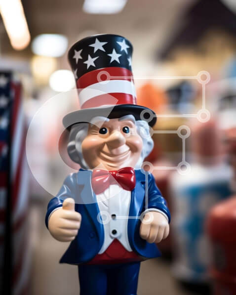 Intra Συλλεκτικό Ξύλινο Παζλ Plywood  4mm - Πατριωτικό παιχνίδι άγαλμα του θείου με τους αντίχειρες επάνω Σε Ξύλινο Κουτί - Διαστάσεις: 10x10 cm – 25 κομμάτια