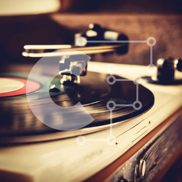 Intra Συλλεκτικό Ξύλινο Παζλ Plywood  4mm - Vintage πικάπ βινυλίου σε ξύλινο τραπέζι Σε Ξύλινο Κουτί - Διαστάσεις: 10x10 cm – 25 κομμάτια