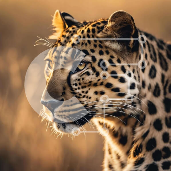 Intra Συλλεκτικό Ξύλινο Παζλ Plywood  4mm - Λεοπάρδαλη στο γρασίδι Σε Ξύλινο Κουτί - Διαστάσεις: 10x10 cm – 25 κομμάτια