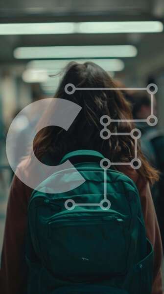 Intra Συλλεκτικό Ξύλινο Παζλ Plywood  4mm - Γυναίκα που περπατά με το σακίδιο σε ένα διάδρομο Σε Ξύλινο Κουτί - Διαστάσεις Puzzle: 10x10 cm – 25 κομμάτια