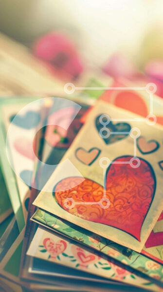 Intra Συλλεκτικό Ξύλινο Παζλ Plywood  4mm - Πολύχρωμες ευχετήριες κάρτες με σχέδια σε σχήμα καρδιάς Σε Ξύλινο Κουτί - Διαστάσεις Puzzle: 10x10 cm – 25 κομμάτια