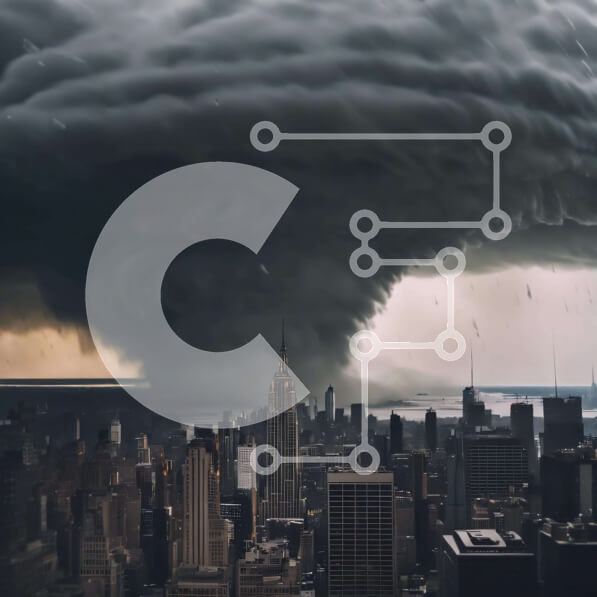 Intra Συλλεκτικό Ξύλινο Παζλ Plywood  4mm - Μεγάλο σύννεφο καταιγίδας πάνω από τη Νέα Υόρκη Σε Ξύλινο Κουτί - Διαστάσεις Puzzle: 10x10 cm – 25 κομμάτια