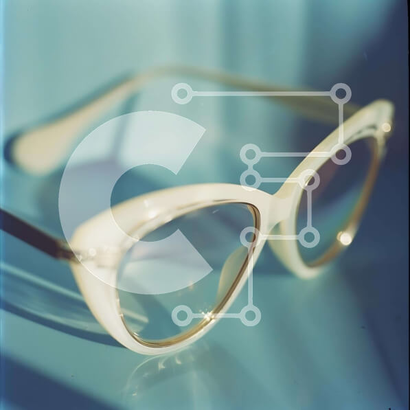 Σετ των 2 Intra Συλλεκτικό Ξύλινο Παζλ Plywood  4mm - Λευκά γυαλιά σε μπλε επιφάνεια Σε Ξύλινο Κουτί - Διαστάσεις: 10x10 cm – 25 κομμάτια