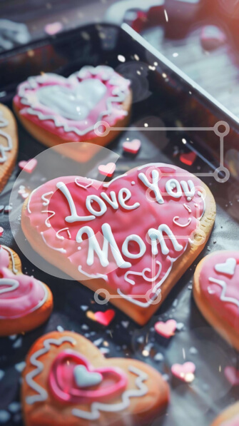 Intra Συλλεκτικό Ξύλινο Παζλ Plywood  4mm - Δίσκος με μπισκότα 'Love You Mom' Σε Ξύλινο Κουτί - Διαστάσεις: 10x10 cm – 25 κομμάτια