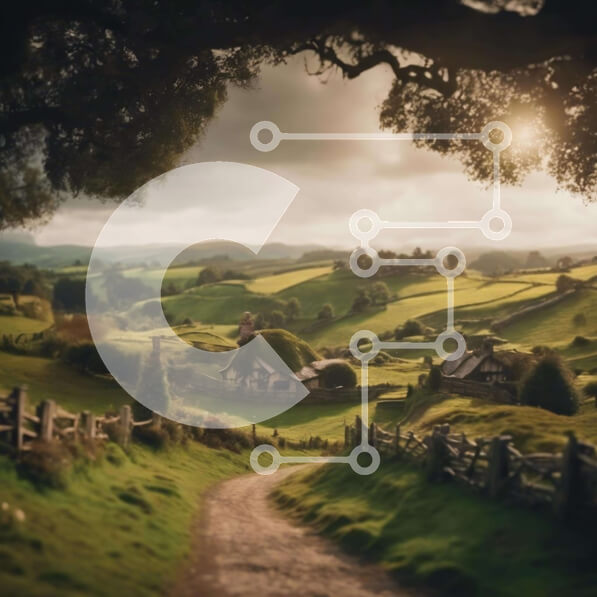 Intra Συλλεκτικό Ξύλινο Παζλ Plywood  4mm - Αγροτικό αγροτικό τοπίο με χωματόδρομο και δέντρα Σε Ξύλινο Κουτί - Διαστάσεις: 10x10 cm – 25 κομμάτια