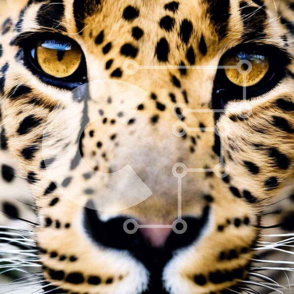 Intra Συλλεκτικό Ξύλινο Παζλ Plywood  4mm - Περίεργη λεοπάρδαλη που κοιτάζει την κάμερα Σε Ξύλινο Κουτί - Διαστάσεις: 10x10 cm – 25 κομμάτια