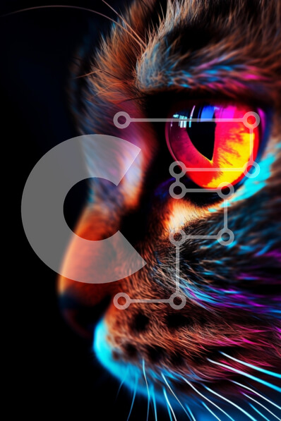 Intra Συλλεκτικό Ξύλινο Παζλ Plywood  4mm - Πολύχρωμα μάτια της γάτας Σε Ξύλινο Κουτί - Διαστάσεις Puzzle: 10x10 cm – 25 κομμάτια