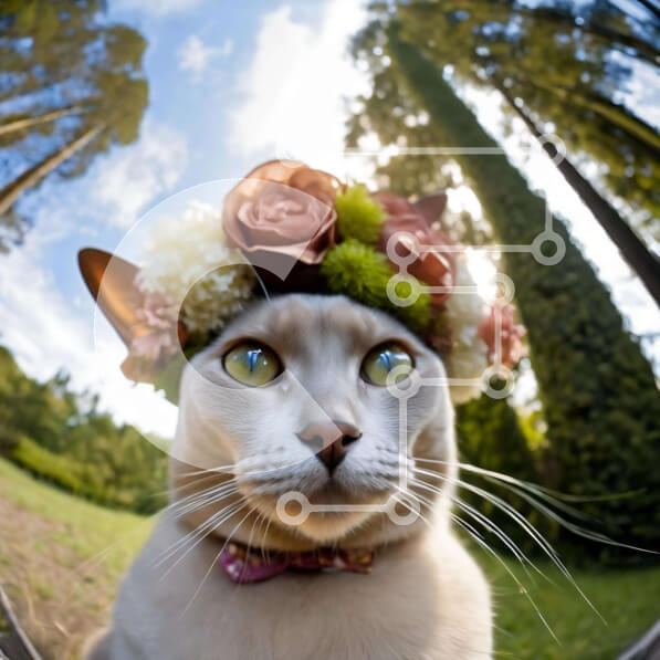 Intra Συλλεκτικό Ξύλινο Παζλ Plywood  4mm - Λευκή γάτα με διακοσμητικό στέμμα και φωτεινά μάτια Σε Ξύλινο Κουτί - Διαστάσεις: 10x10 cm – 25 κομμάτια