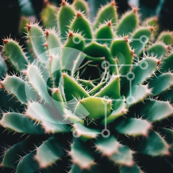 Intra Συλλεκτικό Ξύλινο Παζλ Plywood  4mm - Κινηματογράφηση σε πρώτο πλάνο πράσινου παχύφυτου φυτού Σε Ξύλινο Κουτί - Διαστάσεις: 10x10 cm – 25 κομμάτια