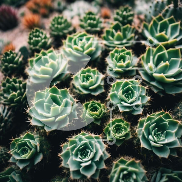 Intra Συλλεκτικό Ξύλινο Παζλ Plywood  4mm - Πράσινα παχύφυτα στην έρημο Σε Ξύλινο Κουτί - Διαστάσεις: 10x10 cm – 25 κομμάτια