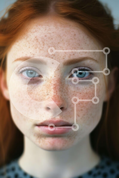 Intra Συλλεκτικό Ξύλινο Παζλ Plywood  4mm - Πορτρέτο γυναίκας με καστανοκόκκινα μαλλιά και φακίδες Σε Ξύλινο Κουτί - Διαστάσεις Puzzle: 10x10 cm – 25 κομμάτια