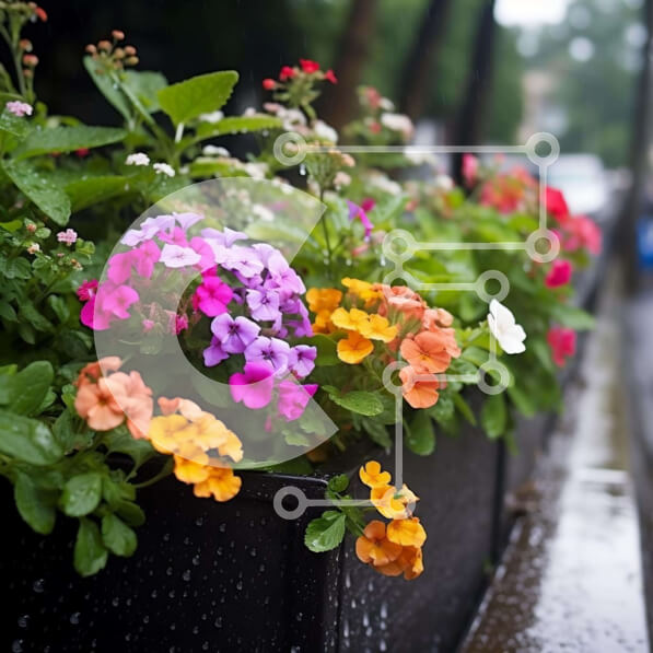 Intra Συλλεκτικό Ξύλινο Παζλ Plywood  4mm - Πολύχρωμα λουλούδια σε γλάστρες Σε Ξύλινο Κουτί - Διαστάσεις: 10x10 cm – 25 κομμάτια