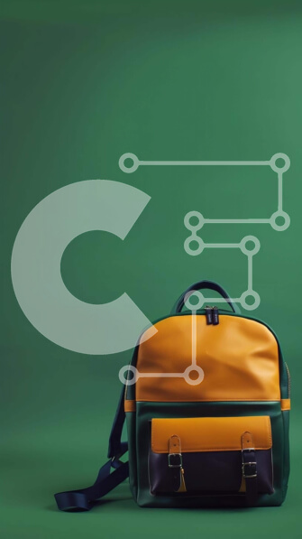 Intra Συλλεκτικό Ξύλινο Παζλ Plywood  4mm - Πορτοκαλί και μαύρη τσάντα σε πράσινο φόντο Σε Ξύλινο Κουτί - Διαστάσεις: 10x10 cm – 25 κομμάτια