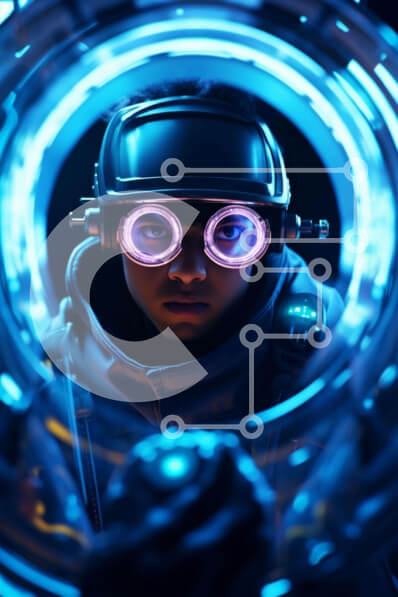 Intra Συλλεκτικό Ξύλινο Παζλ Plywood  4mm - Χαρακτήρας Sci-Fi σε φουτουριστικό περιβάλλον Σε Ξύλινο Κουτί - Διαστάσεις Puzzle: 10x10 cm – 25 κομμάτια