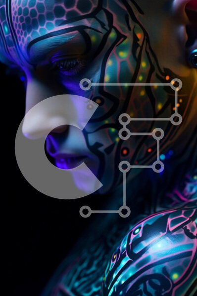 Intra Συλλεκτικό Ξύλινο Παζλ Plywood  4mm - Φουτουριστικό Body Art με φώτα LED Σε Ξύλινο Κουτί - Διαστάσεις Puzzle: 10x10 cm – 25 κομμάτια