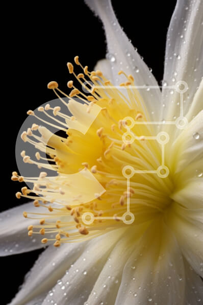 Σετ των 2 Intra Συλλεκτικό Ξύλινο Παζλ Plywood  4mm - Όμορφο λευκό λουλούδι με σταγονίδια νερού Σε Ξύλινο Κουτί - Διαστάσεις: 10x10 cm – 25 κομμάτια