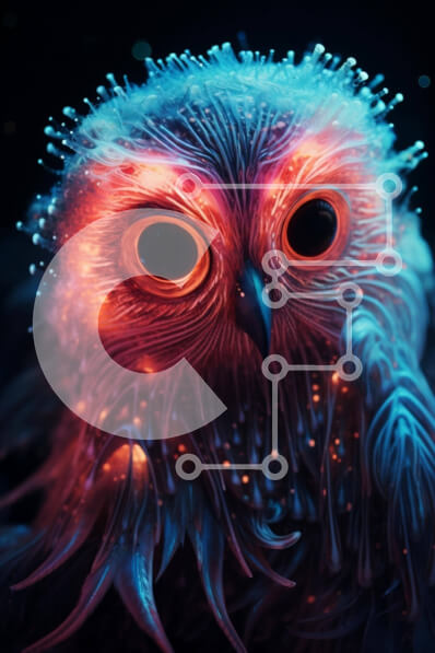 Σετ των 2 Intra Συλλεκτικό Ξύλινο Παζλ Plywood  4mm - Μυστηριώδης κουκουβάγια με λαμπερά μάτια Σε Ξύλινο Κουτί - Διαστάσεις: 10x10 cm – 25 κομμάτια