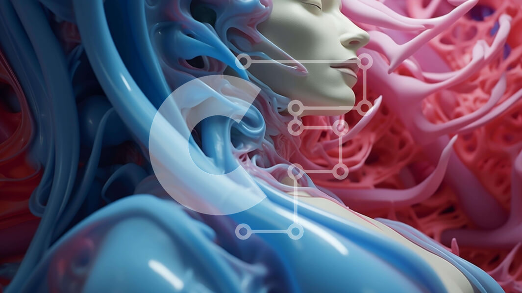 Intra Συλλεκτικό Ξύλινο Παζλ Plywood  4mm - Γυναίκα με το κεφάλι καλυμμένο με ροζ και μπλε υγρό Σε Ξύλινο Κουτί - Διαστάσεις Puzzle: 10x10 cm – 25 κομμάτια