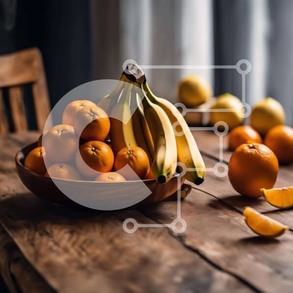 Σετ των 2 Intra Συλλεκτικό Ξύλινο Παζλ Plywood  4mm - Μπολ με φρέσκα φρούτα με μπανάνες, μήλα και πορτοκάλια Σε Ξύλινο Κουτί - Διαστάσεις: 10x10 cm – 25 κομμάτια