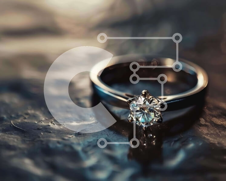 Σετ των 2 Intra Συλλεκτικό Ξύλινο Παζλ Plywood  4mm - Διαμαντένιο δαχτυλίδι αρραβώνων σε σιδερένια επιφάνεια Σε Ξύλινο Κουτί - Διαστάσεις: 10x10 cm – 25 κομμάτια