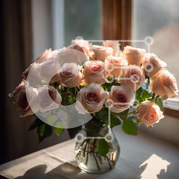 Σετ των 2 Intra Συλλεκτικό Ξύλινο Παζλ Plywood  4mm - Γυάλινο βάζο με ροζ τριαντάφυλλα Σε Ξύλινο Κουτί - Διαστάσεις: 10x10 cm – 25 κομμάτια