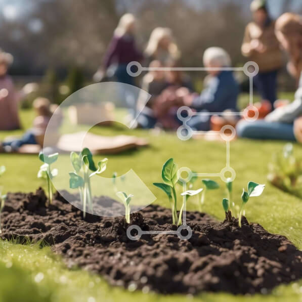 Intra Συλλεκτικό Ξύλινο Παζλ Plywood  4mm - Σπορόφυτα που αναπτύσσονται στον κοινοτικό κήπο Σε Ξύλινο Κουτί - Διαστάσεις Puzzle: 10x10 cm – 25 κομμάτια