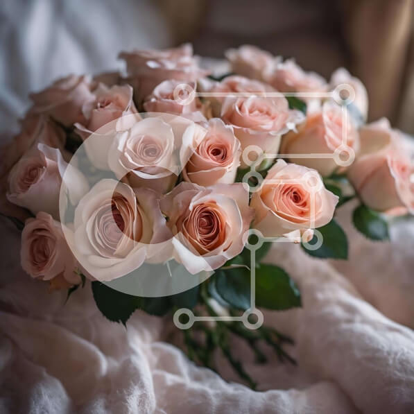 Intra Συλλεκτικό Ξύλινο Παζλ Plywood  4mm - Μπουκέτο με ροζ τριαντάφυλλα Σε Ξύλινο Κουτί - Διαστάσεις: 10x10 cm – 25 κομμάτια