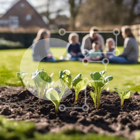 Intra Συλλεκτικό Ξύλινο Παζλ Plywood  4mm - Ομάδα ανθρώπων που κηπουρεύουν στο ανοιχτό πεδίο Σε Ξύλινο Κουτί - Διαστάσεις: 10x10 cm – 25 κομμάτια