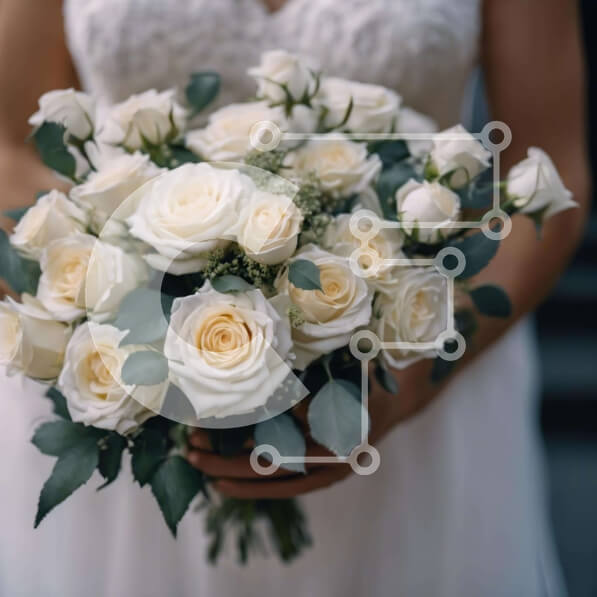 Σετ των 2 Intra Συλλεκτικό Ξύλινο Παζλ Plywood  4mm - Νύφη με λευκό τριαντάφυλλο μπουκέτο Σε Ξύλινο Κουτί - Διαστάσεις: 10x10 cm – 25 κομμάτια