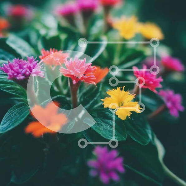 Intra Συλλεκτικό Ξύλινο Παζλ Plywood  4mm - Κοντινό πλάνο ανθισμένα λουλούδια Σε Ξύλινο Κουτί - Διαστάσεις: 10x10 cm – 25 κομμάτια