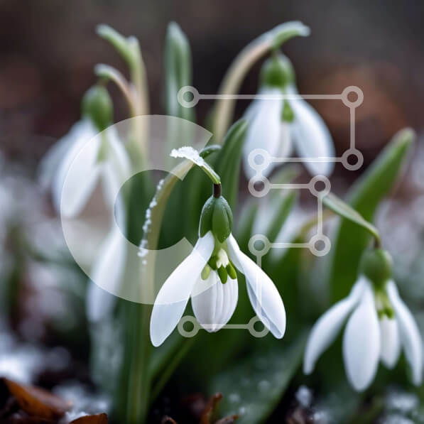 Intra Συλλεκτικό Ξύλινο Παζλ Plywood  4mm - Κοντινό πλάνο λευκών χιονοστιβάδων που καλύπτονται από χιόνι Σε Ξύλινο Κουτί - Διαστάσεις: 10x10 cm – 25 κομμάτια