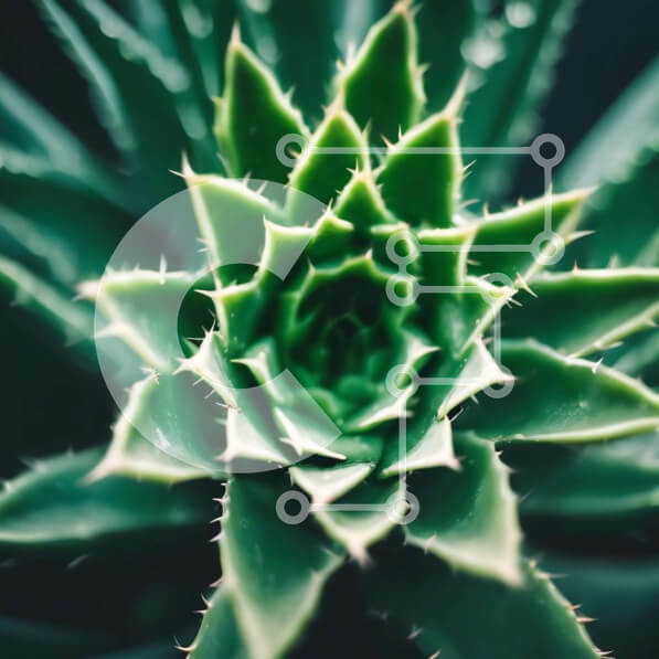 Intra Συλλεκτικό Ξύλινο Παζλ Plywood  4mm - Κοντινό πλάνο του φυτού Aloe Vera Σε Ξύλινο Κουτί - Διαστάσεις: 10x10 cm – 25 κομμάτια